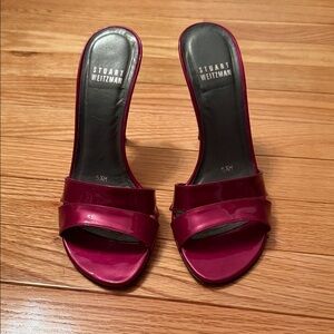 Stuart Weitzman Fuchsia Heeled Slides